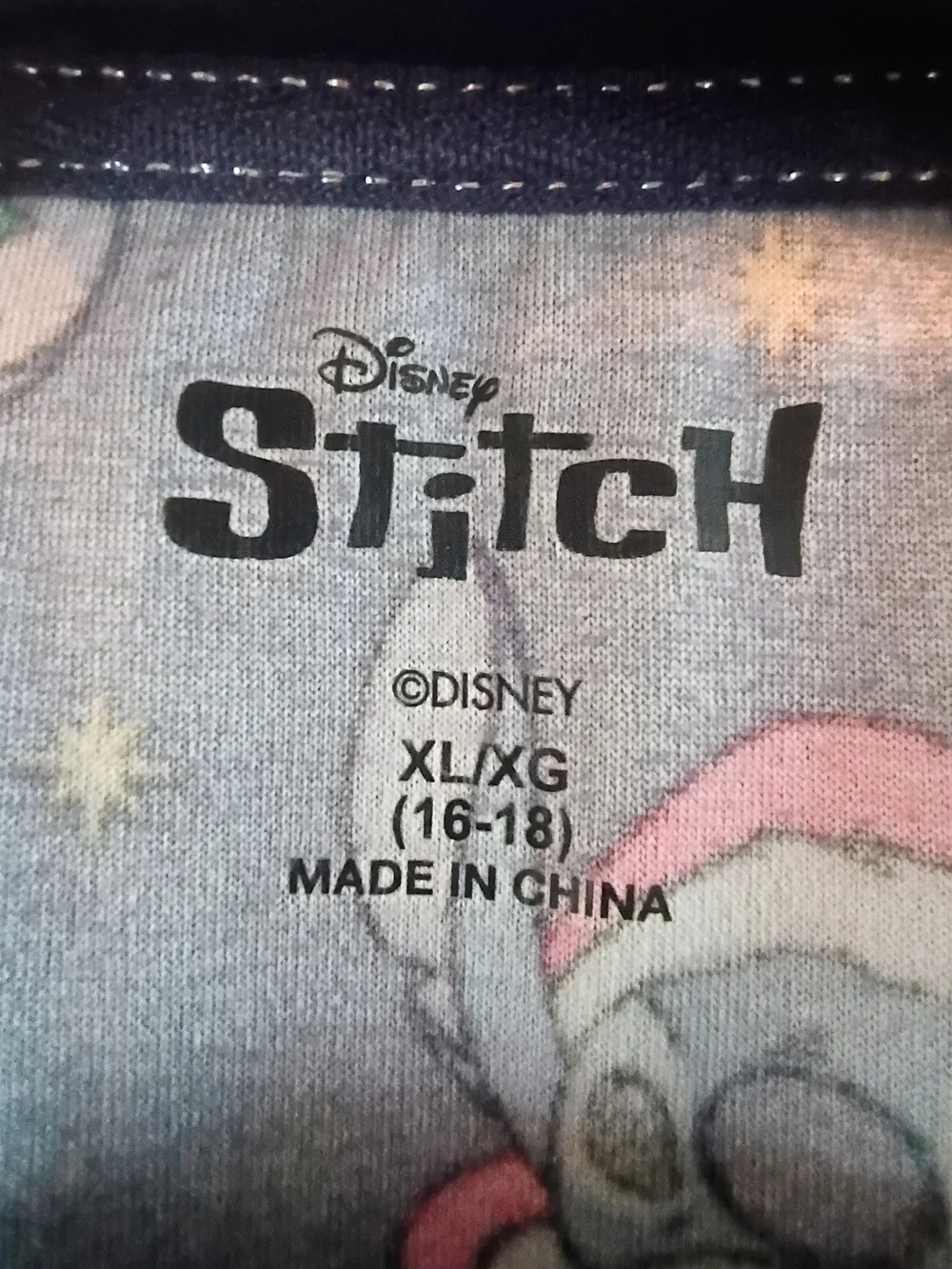 Disney Stitch Christmas Pajama Set XL 16-18 Holiday Lounge Sleepwear Cozy Eomen - Picture 3 of 11